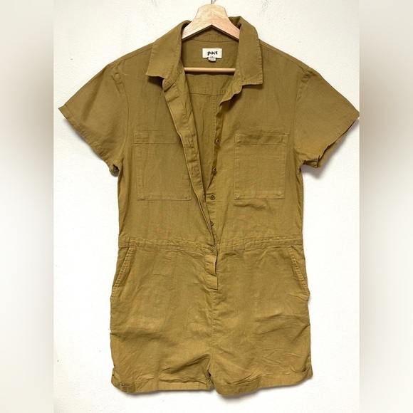 Pact Organic The Harbour Romper in Fennel Hemp/ Cotton Lightweight 
Size Medium - Picture 2 of 7